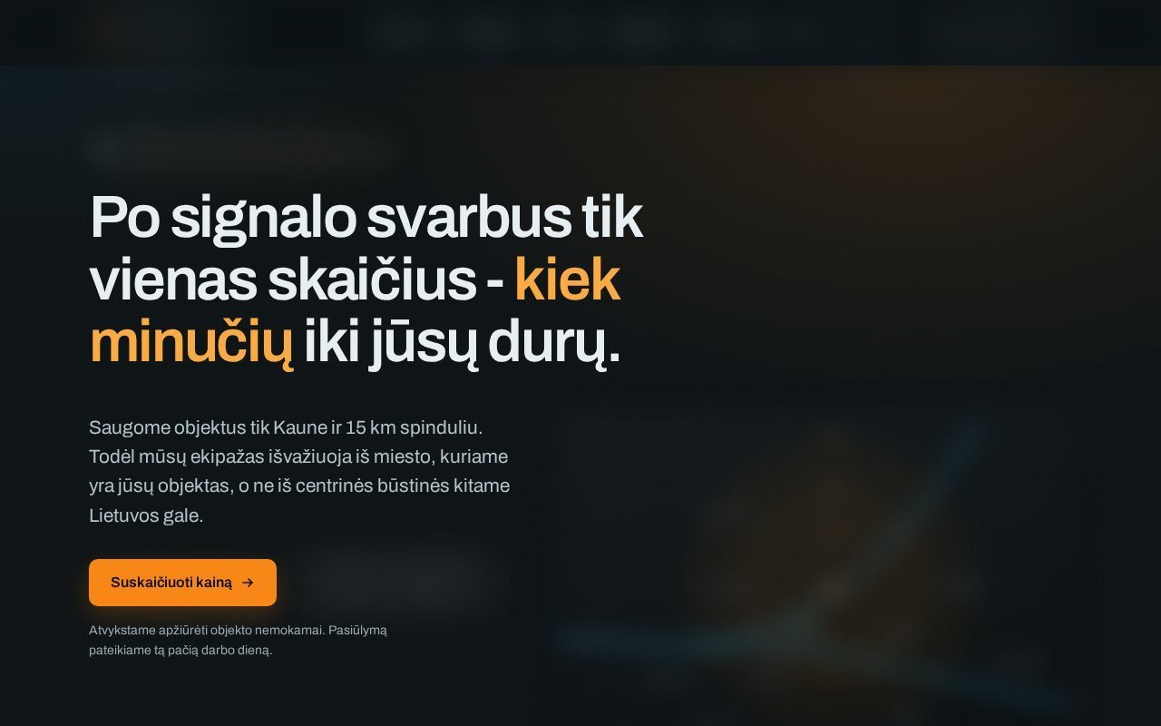 Sukurta svetainė – Apsaugos paslaugos